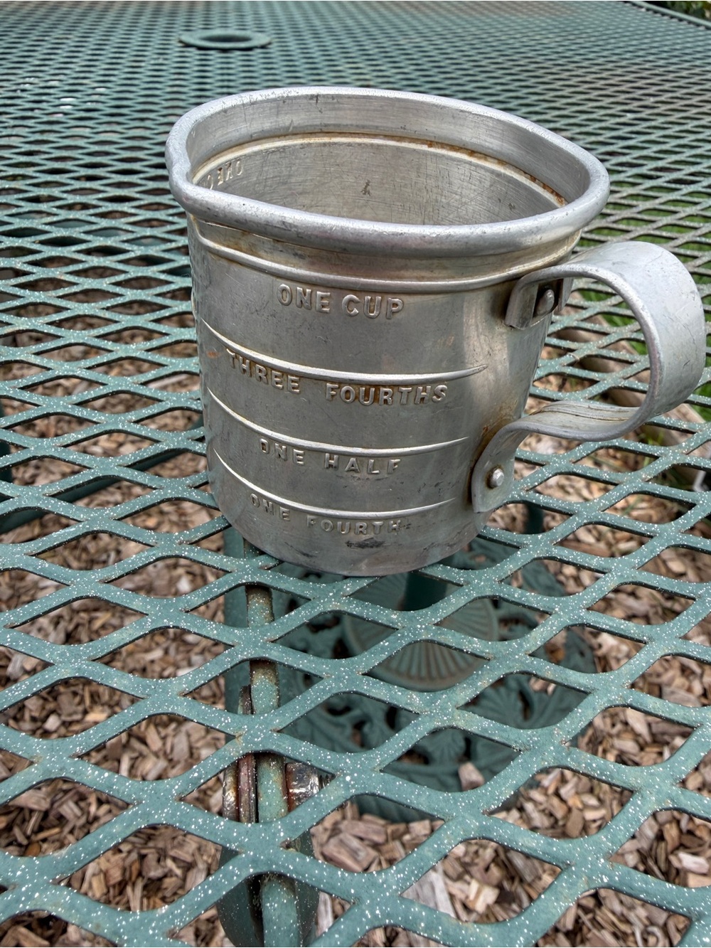 Vintage Aluminum Measuring Cup - Silver - Mid 20th Century
